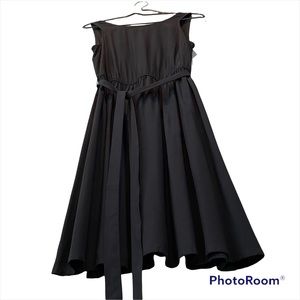 Old Navy Small Petite little black dress midi ties at waist sleeveless keyhole